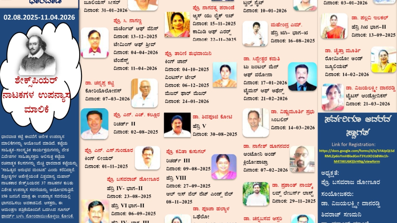 ಶೇಕ್ಸ್‌ಪಿಯರ್ ನಾಟಕಗಳ ಉಪನ್ಯಾಸ ಮಾಲಿಕೆ